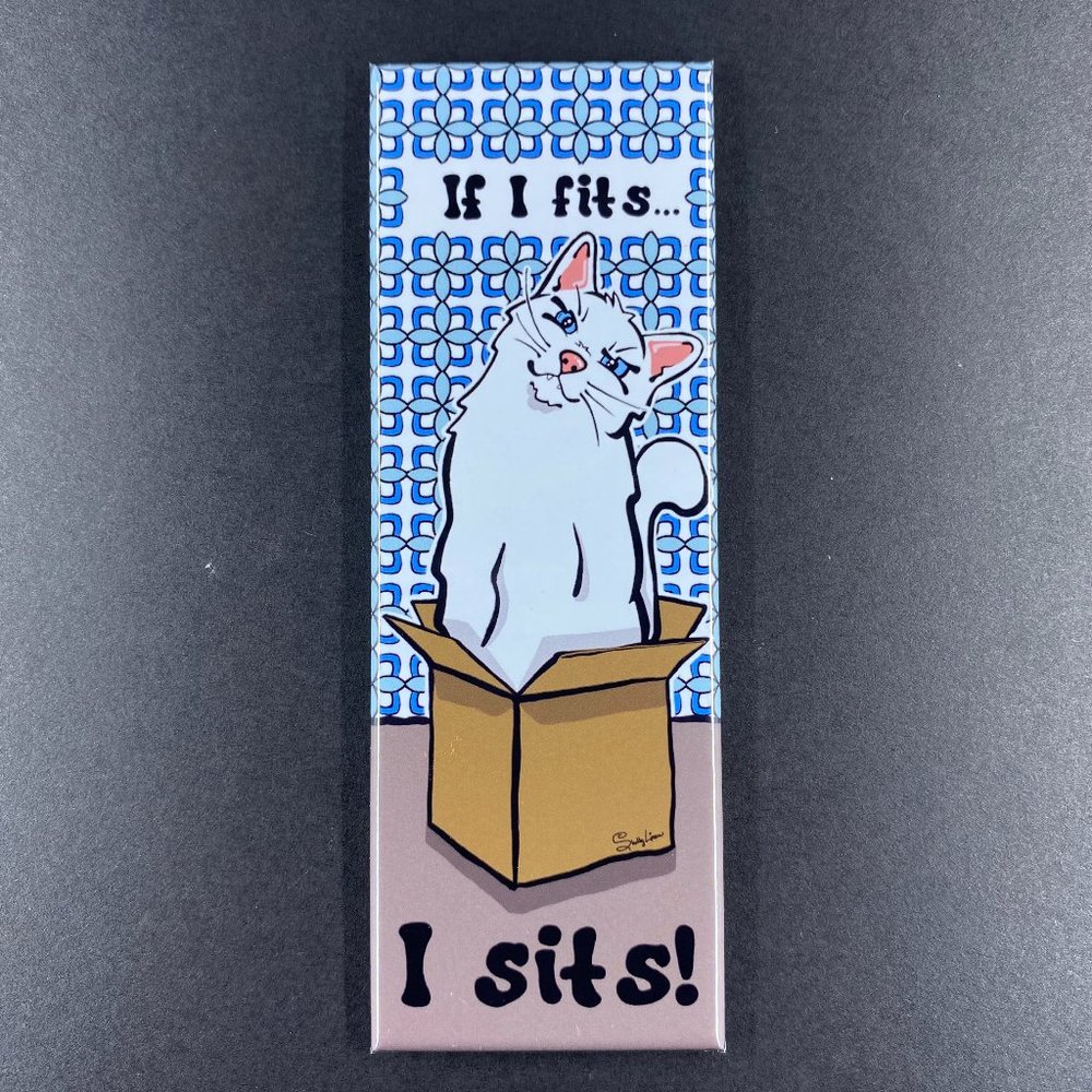 Funny White Cat Magnet Handmade Gifts and Decor
